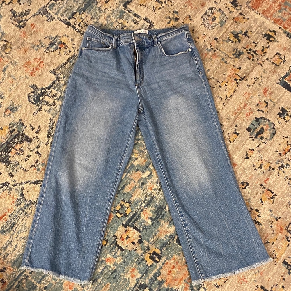 LOFT Light Blue Wide Leg Cropped Jeans